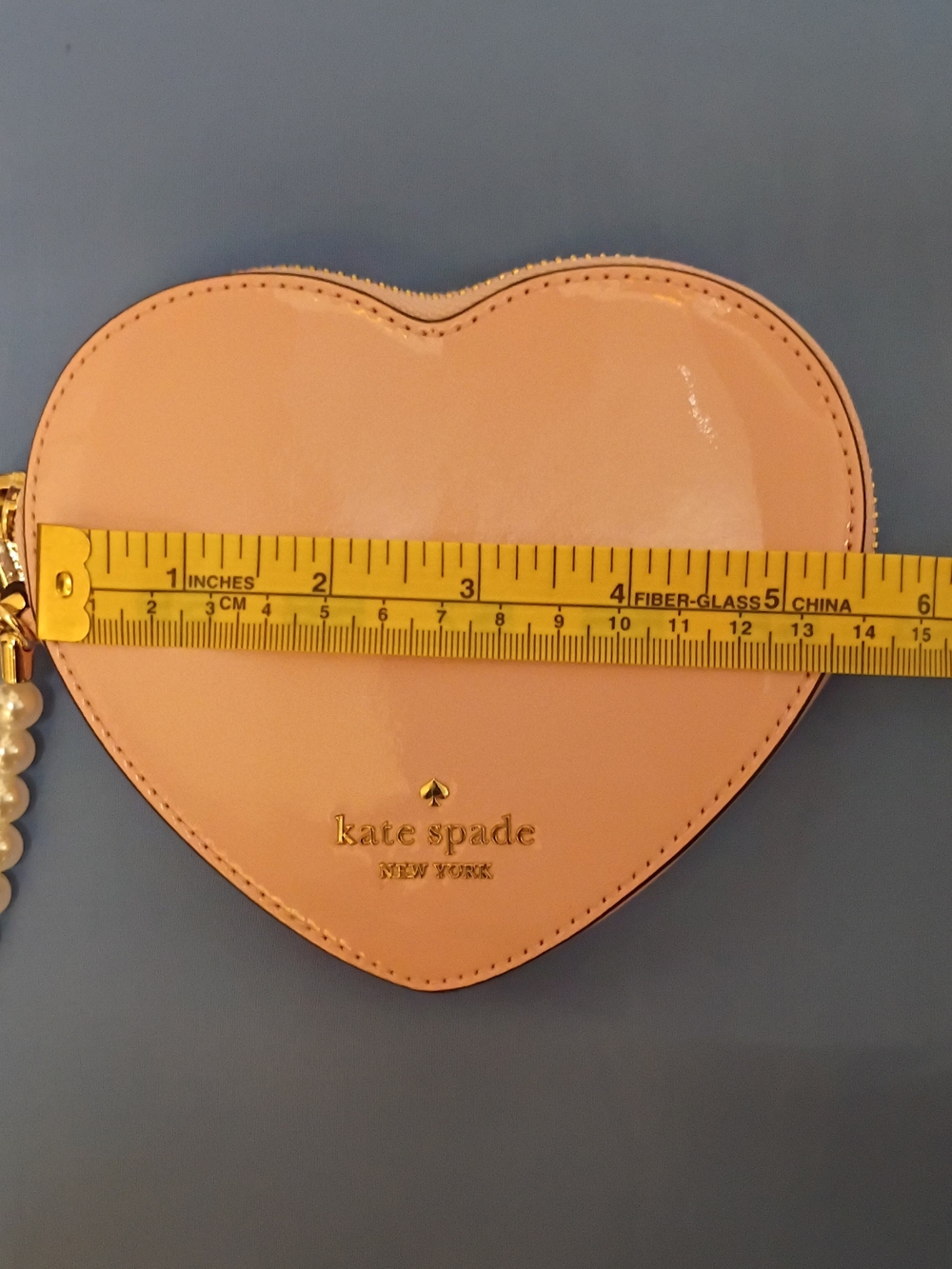 kate spade Pink Heart Wristlet with Pearl Strap - Picture 5 of 11